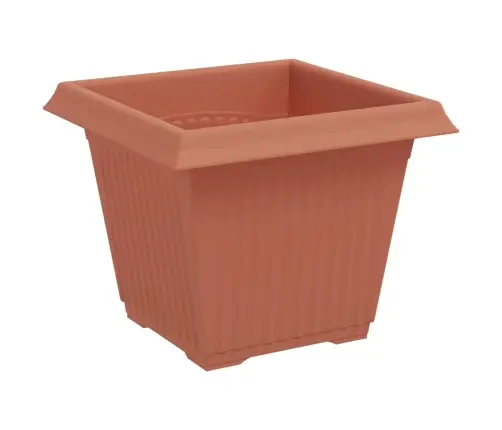 Kvadrātveida Ziedu Pods 6 Pcs Ķieģeļu Sarkans 43 X 43 X 33.5 Cm Vidaxl