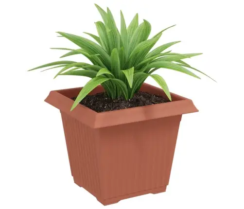 Kvadrātveida Ziedu Pods 6 Pcs Ķieģeļu Sarkans 43 X 43 X 33.5 Cm Vidaxl