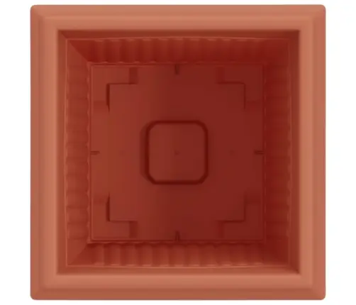 Kvadrātveida Ziedu Pods 6 Pcs Ķieģeļu Sarkans 43 X 43 X 33.5 Cm Vidaxl