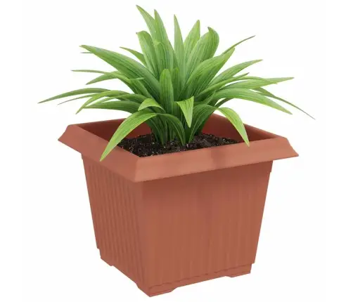 Kvadrātveida Ziedu Pods 6 Pcs Ķieģeļu Sarkans 43 X 43 X 33.5 Cm Vidaxl