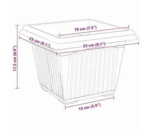 Kvadrātveida Ziedu Pods 6 Pcs Ķieģeļu Sarkans 43 X 43 X 33.5 Cm Vidaxl