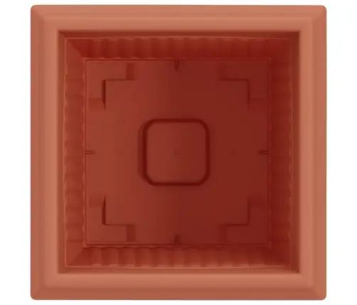 Kvadrātveida Ziedu Pods 6 Pcs Ķieģeļu Sarkans 43 X 43 X 33.5 Cm Vidaxl