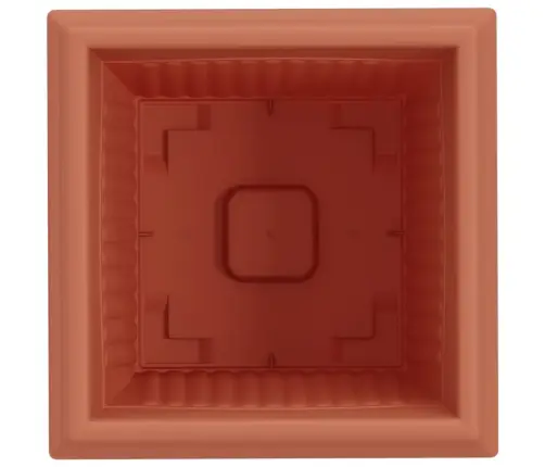 Kvadratinis Gėlių Vazonas 6 Pcs Raudona Plyta Plastmasė