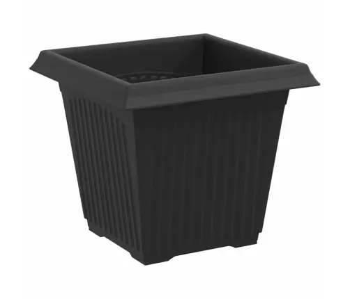 Kvadrātveida Ziedu Pods 6 Pcs Melna 43 X 43 X 33.5 Cm Plastmasa Vidaxl