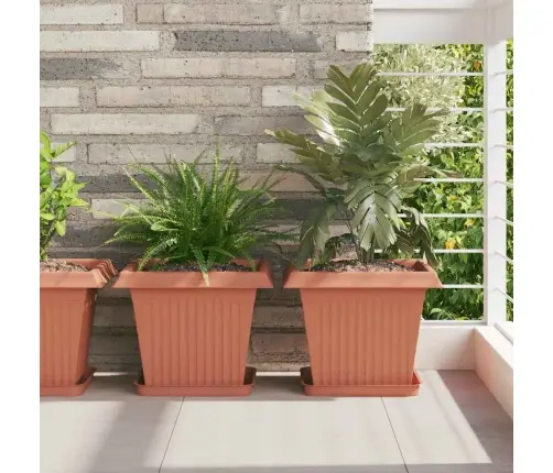 Kvadrātveida Ziedu Pods 24 Pcs Ķieģeļu Sarkans Vidaxl