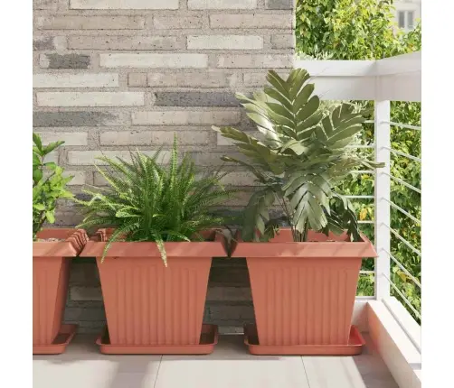 Kvadrātveida Ziedu Pods 24 Pcs Ķieģeļu Sarkans Vidaxl