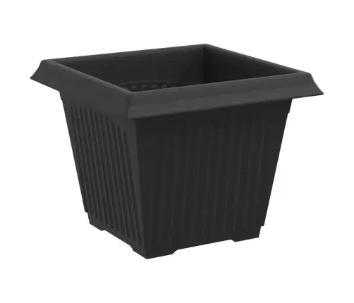 Kvadrātveida Ziedu Pods 24 Pcs Melna 43 X 43 X 33.5 Cm Vidaxl