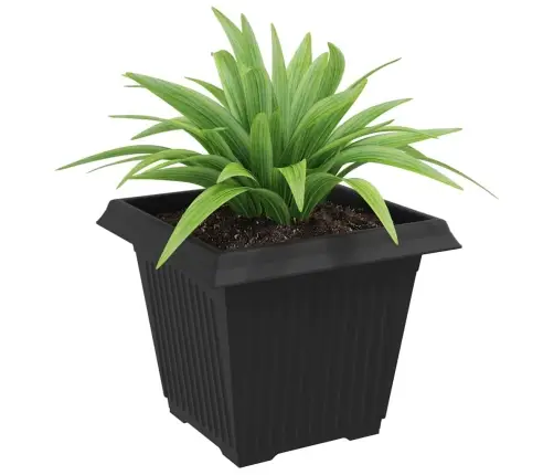 Kvadrātveida Ziedu Pods 24 Pcs Melna 43 X 43 X 33.5 Cm Vidaxl