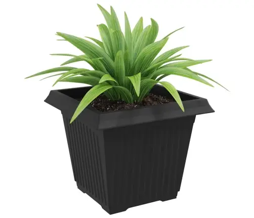 Kvadrātveida Ziedu Pods 24 Pcs Melna 43 X 43 X 33.5 Cm Vidaxl