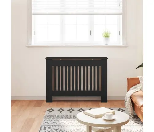 Radiatora Vāks 2 Pcs Melna 112 X 19 X 81.5 Cm Inženierijas Koks Vidaxl