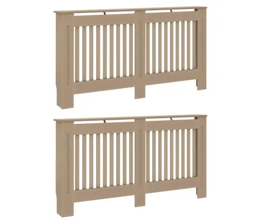 Radiatora Vāks 2 Pcs Brūna 152 X 19 X 81.5 Cm Inženierijas Koks Vidaxl