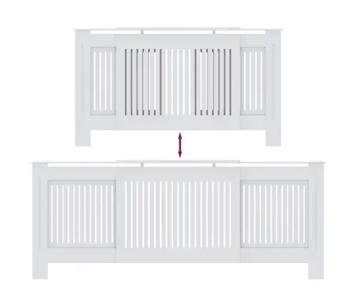 Radiatora Vāks 2 Pcs Balts (142-205) X 20.5 X 81.5 Cm Vidaxl
