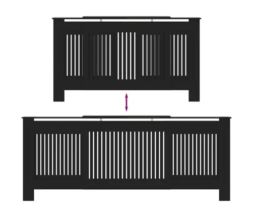 Radiatoriaus Dangtis 2 Pcs Juoda 205 X 20,5 X 81,5Cm