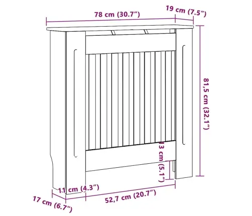 Radiatora Vāks 2 Pcs Melna 78 X 19 X 81.5 Cm Inženierijas Koks Vidaxl