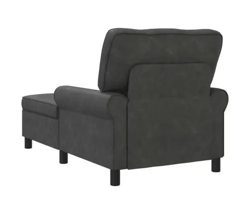 Šeiss Lounge Ar Spilvenu Melna 91 X 157 X 91 Cm Antīks Pu Vidaxl