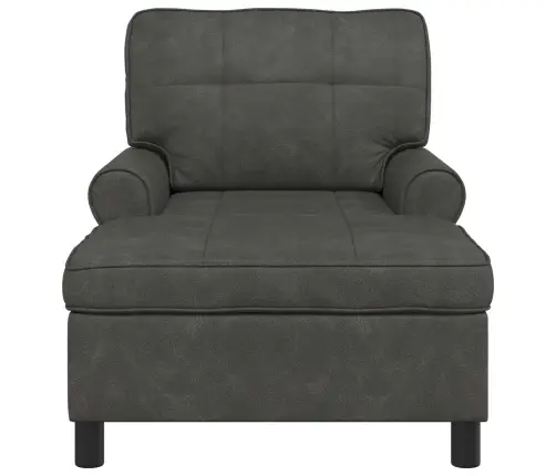 Šeiss Lounge Ar Spilvenu Melna 91 X 157 X 91 Cm Antīks Pu Vidaxl