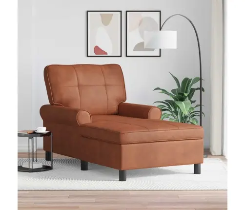 Šeiss Lounge Ar Spilvenu Brūna 91 X 157 X 91 Cm Antīks Pu Vidaxl