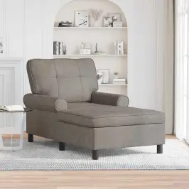 Šeiss Lounge Ar Spilvenu Pelēka 91 X 157 X 91 Cm Antīks Pu Vidaxl