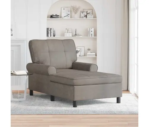 Šeiss Lounge Ar Spilvenu Pelēka 91 X 157 X 91 Cm Antīks Pu Vidaxl