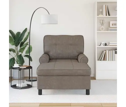 Šeiss Lounge Ar Spilvenu Pelēka 91 X 157 X 91 Cm Antīks Pu Vidaxl