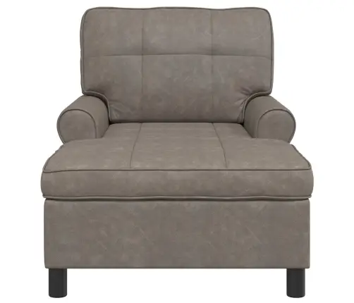 Šeiss Lounge Ar Spilvenu Pelēka 91 X 157 X 91 Cm Antīks Pu Vidaxl