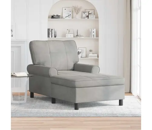 Šeiss Lounge Ar Spilvenu Gaiši Pelēks 91 X 157 X 91 Cm Samts Vidaxl