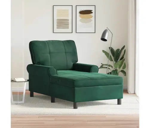 Chaise Lounge Padjaga Tume Rohelise 91 X 157 X 91 Cm Samet