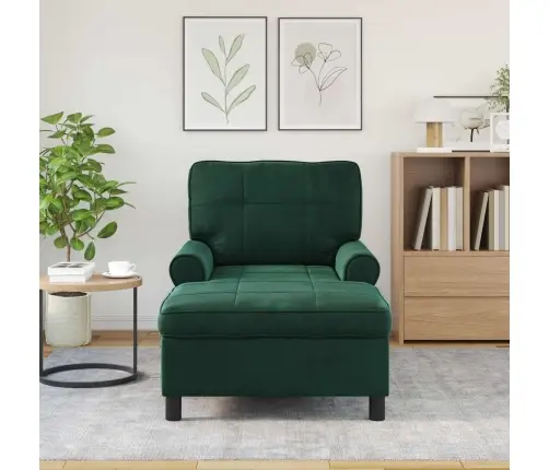 Chaise Lounge Padjaga Tume Rohelise 91 X 157 X 91 Cm Samet