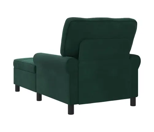 Chaise Lounge Padjaga Tume Rohelise 91 X 157 X 91 Cm Samet