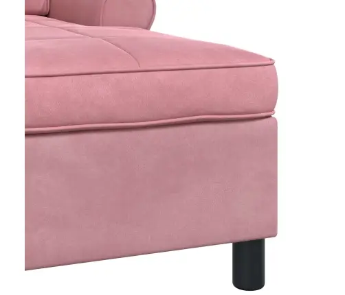 Šeiss Lounge Ar Spilvenu Rozā 91 X 157 X 91 Cm Samts Vidaxl