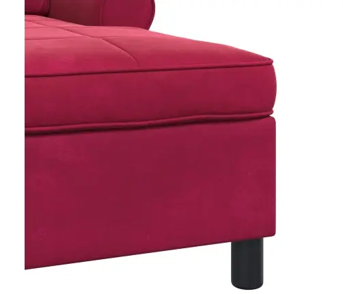 Šeiss Lounge Ar Spilvenu Vīna Sarkans 91 X 157 X 91 Cm Samts Vidaxl