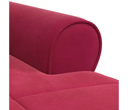 Šeiss Lounge Ar Spilvenu Vīna Sarkans 91 X 157 X 91 Cm Samts Vidaxl