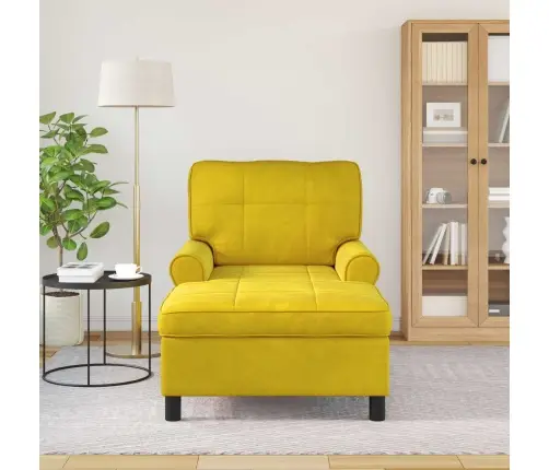 Chaise Lounge Padjaga Kollane 91 X 157 X 91 Cm Samet