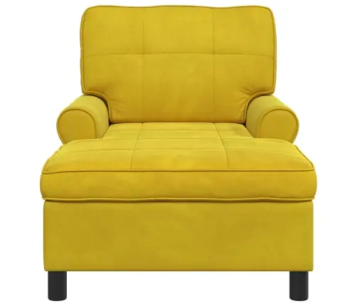 Chaise Lounge Padjaga Kollane 91 X 157 X 91 Cm Samet