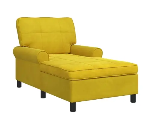 Chaise Lounge Padjaga Kollane 91 X 157 X 91 Cm Samet