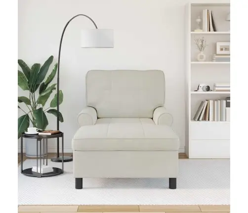 Chaise Lounge Padjaga Cream 91 X 157 X 91 Cm Samet