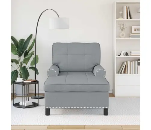 Gultas Su Pagalve Šviesiai Pilka 91 X 157 X 91 Cm Audinys