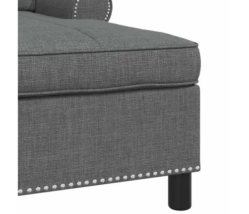 Šeiss Lounge Ar Spilvenu Tumši Pelēks 91 X 157 X 91 Cm Audums Vidaxl