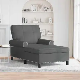 Šeiss Lounge Ar Spilvenu Tumši Pelēks 91 X 157 X 91 Cm Audums Vidaxl