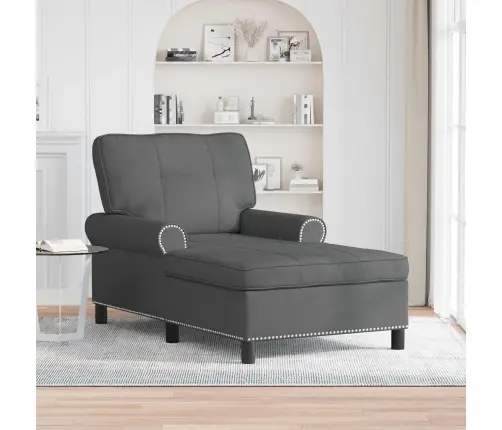 Šeiss Lounge Ar Spilvenu Tumši Pelēks 91 X 157 X 91 Cm Audums Vidaxl