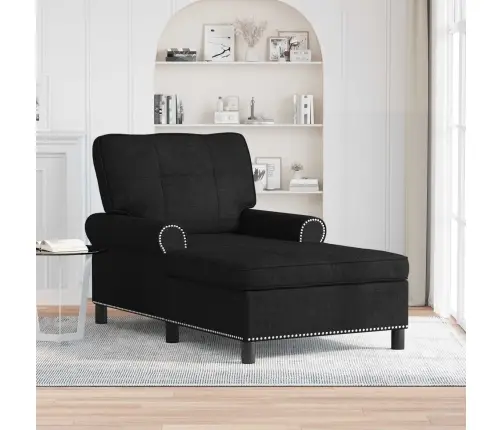 Šeiss Lounge Ar Spilvenu Melna 91 X 157 X 91 Cm Audums Vidaxl