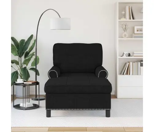 Šeiss Lounge Ar Spilvenu Melna 91 X 157 X 91 Cm Audums Vidaxl