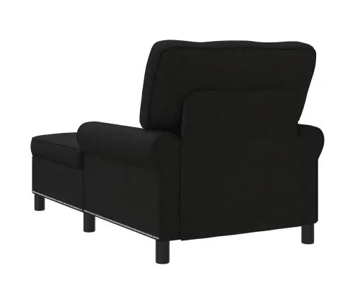 Šeiss Lounge Ar Spilvenu Melna 91 X 157 X 91 Cm Audums Vidaxl