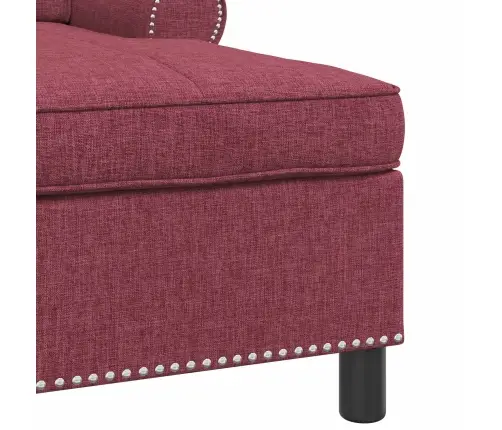 Šeiss Lounge Ar Spilvenu Vīna Sarkans 91 X 157 X 91 Cm Audums Vidaxl