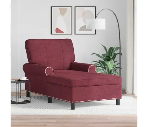 Šeiss Lounge Ar Spilvenu Vīna Sarkans 91 X 157 X 91 Cm Audums Vidaxl