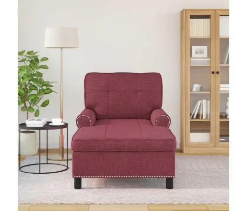 Šeiss Lounge Ar Spilvenu Vīna Sarkans 91 X 157 X 91 Cm Audums Vidaxl