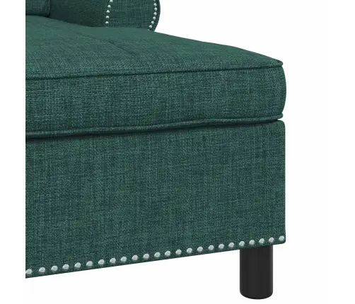 Šeiss Lounge Ar Spilvenu Tumši Zaļš 91 X 157 X 91 Cm Audums Vidaxl