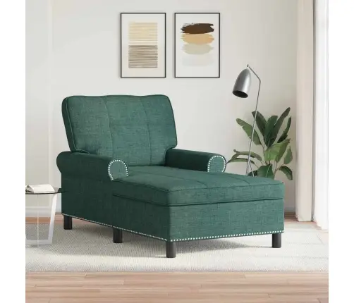 Šeiss Lounge Ar Spilvenu Tumši Zaļš 91 X 157 X 91 Cm Audums Vidaxl