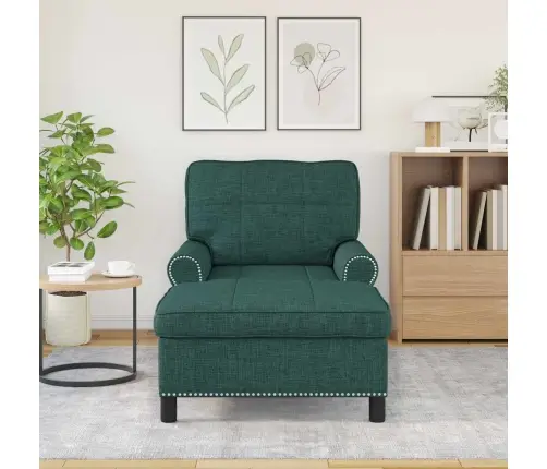 Šeiss Lounge Ar Spilvenu Tumši Zaļš 91 X 157 X 91 Cm Audums Vidaxl