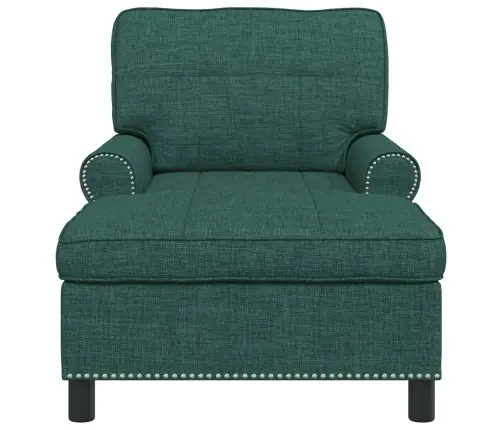 Šeiss Lounge Ar Spilvenu Tumši Zaļš 91 X 157 X 91 Cm Audums Vidaxl